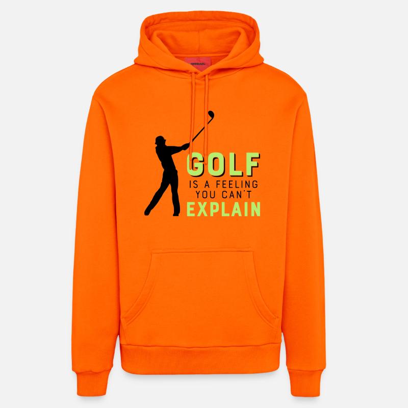 Le golf - Sweat à capuche bio décontracté fabriqué en UE - SUNSET ORANGE