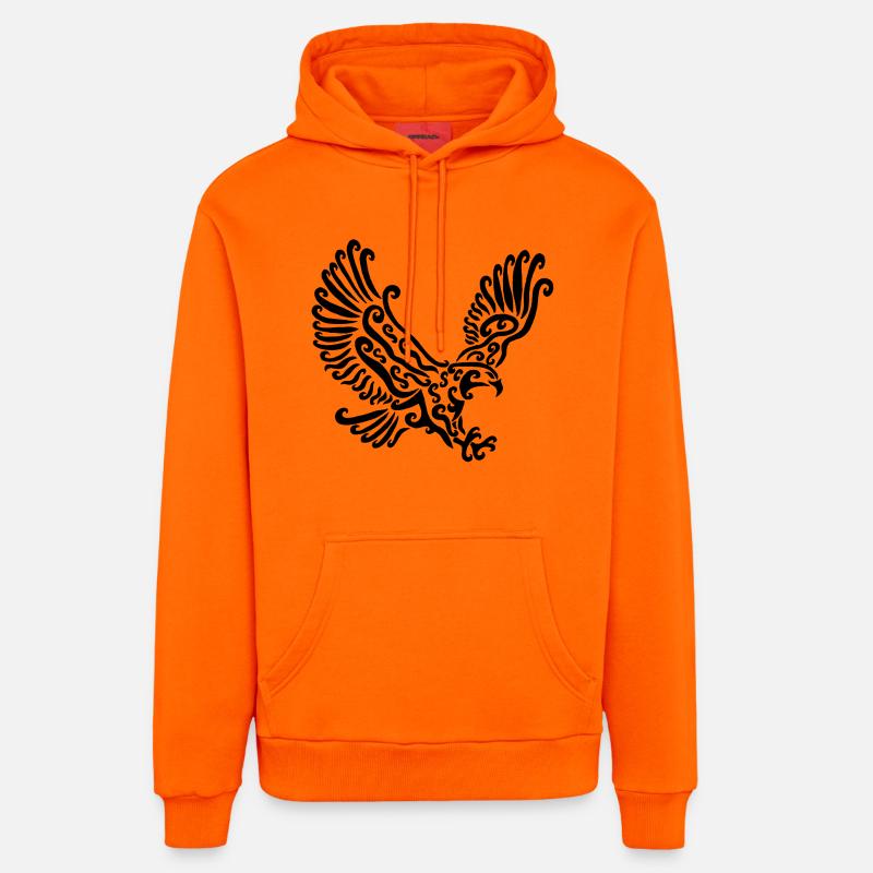 Black Eagle - Organic Relaxed Hoodie Made in EU - SUNSET ORANGE