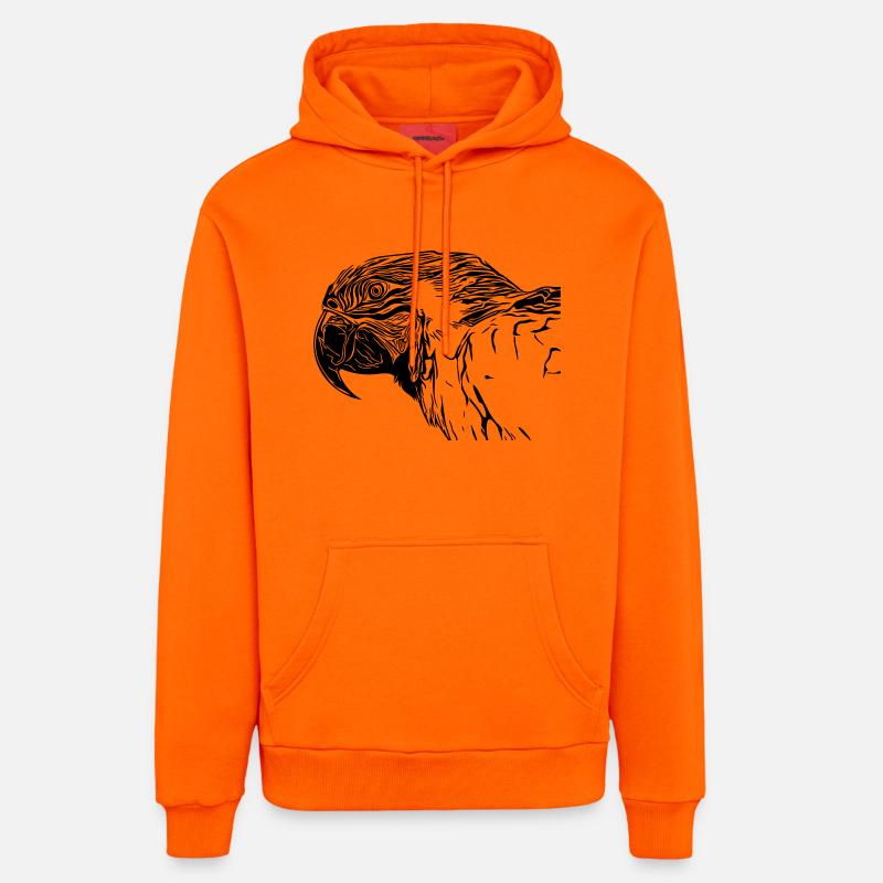 perroquet - Sweat à capuche bio décontracté fabriqué en UE - SUNSET ORANGE