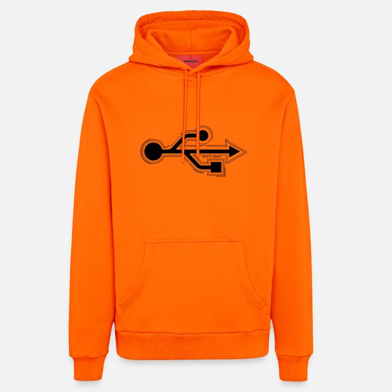 USB - Sweat à capuche bio décontracté fabriqué en UE - SUNSET ORANGE