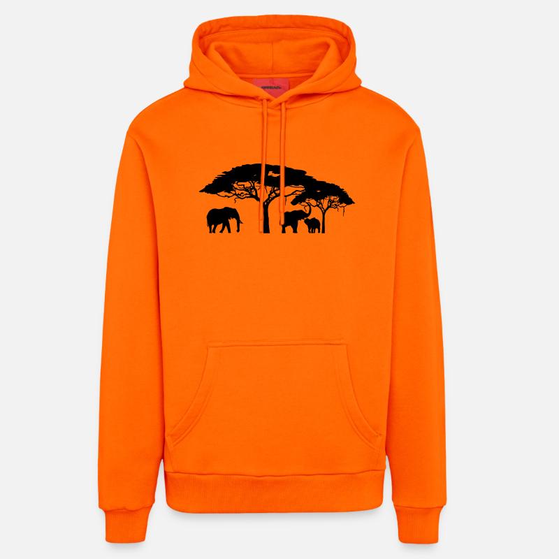 Steppe - Sweat à capuche bio décontracté fabriqué en UE - SUNSET ORANGE