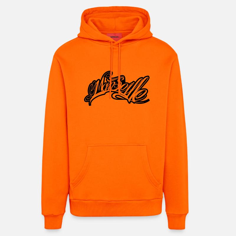 Marseille - Sweat à capuche bio décontracté fabriqué en UE - SUNSET ORANGE