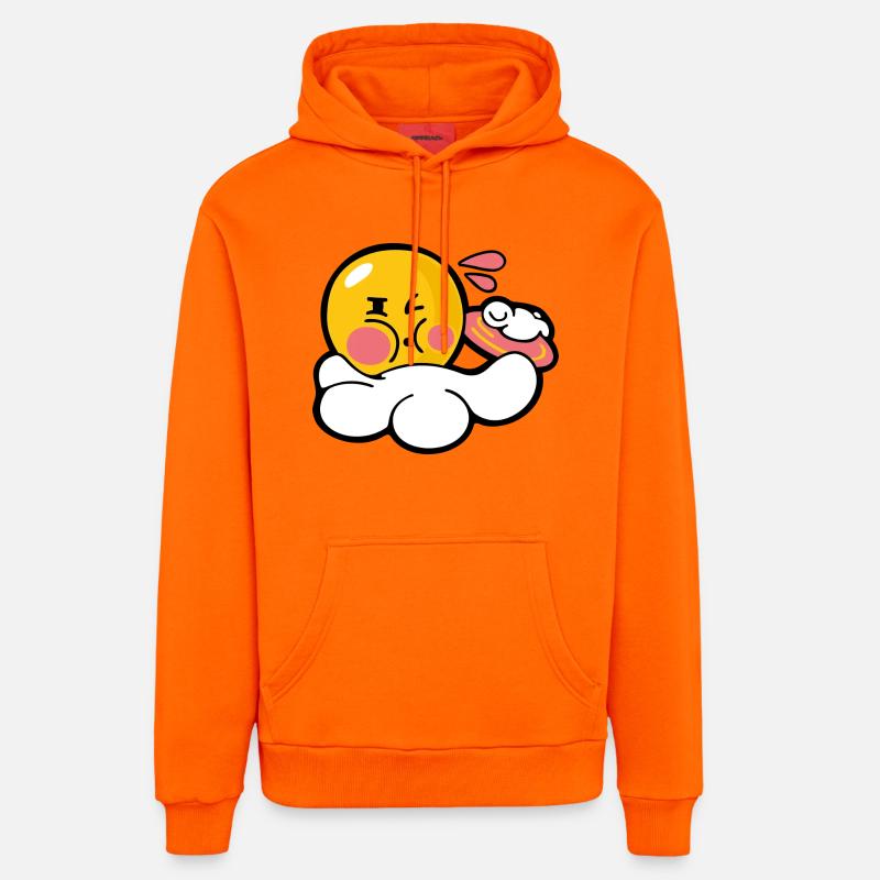 Smiley Discus - Sweat à capuche bio décontracté fabriqué en UE - SUNSET ORANGE