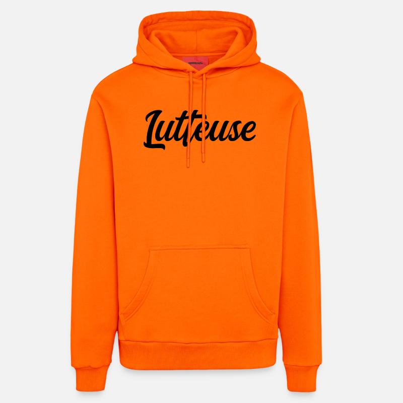 Lutteuse - Sweat à capuche bio décontracté fabriqué en UE - SUNSET ORANGE