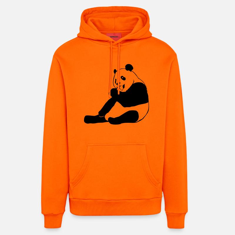 ours panda, ours, image ours - Sweat à capuche bio décontracté fabriqué en UE - SUNSET ORANGE