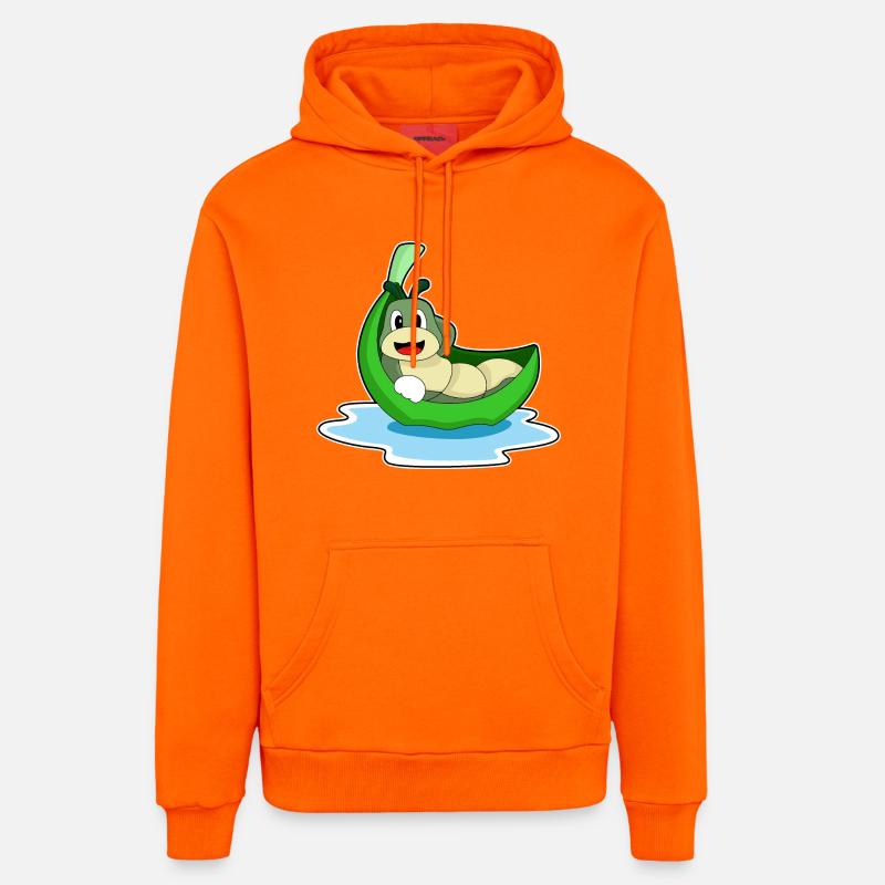 Caterpillar Leaf Boat - Sweat à capuche bio décontracté fabriqué en UE - SUNSET ORANGE