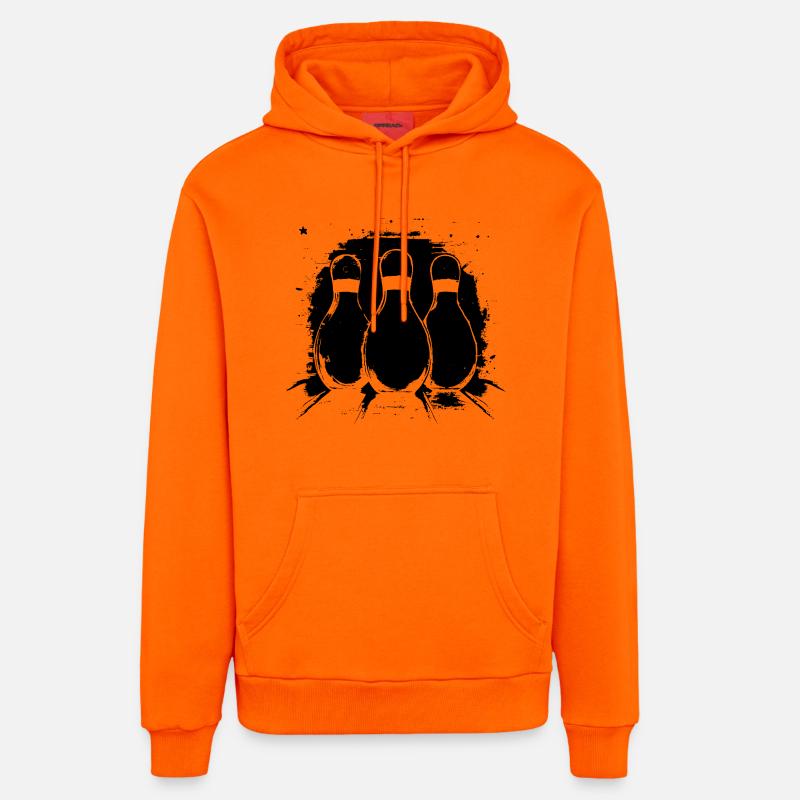 Graphiques de bowling - Sweat à capuche bio décontracté fabriqué en UE - SUNSET ORANGE