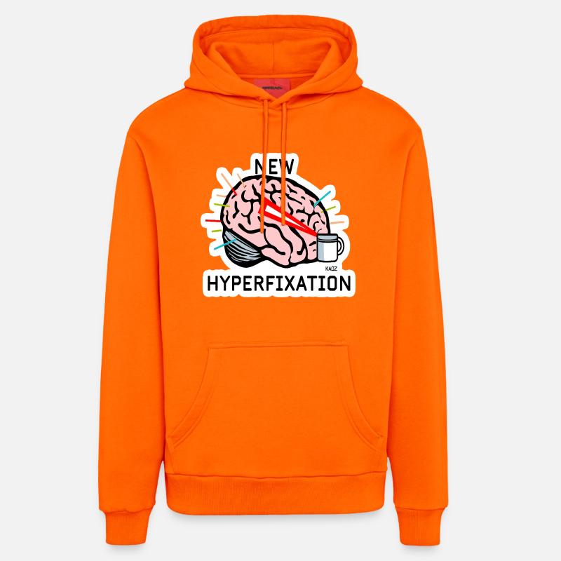 Hyperfix Brain Laser - Sweat à capuche bio décontracté fabriqué en UE - SUNSET ORANGE