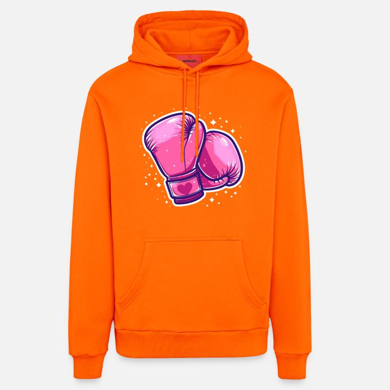 Gants de boxe Graphic - Sweat à capuche bio décontracté fabriqué en UE - SUNSET ORANGE