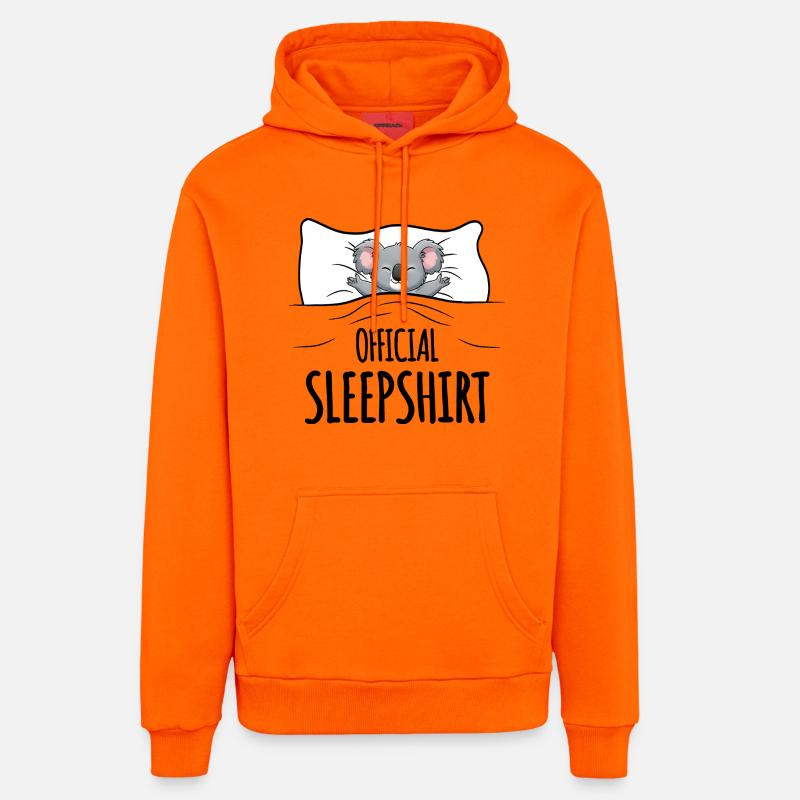 Chemise de nuit Koala blanche - Sweat à capuche bio décontracté fabriqué en UE - SUNSET ORANGE