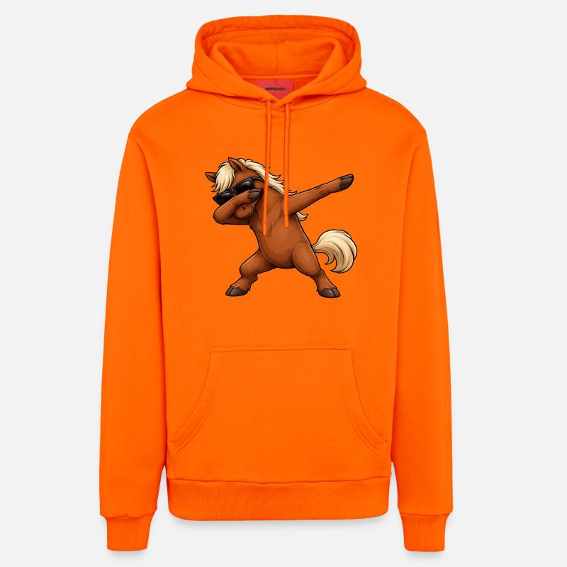 Cheval de dabing - Sweat à capuche bio décontracté fabriqué en UE - SUNSET ORANGE