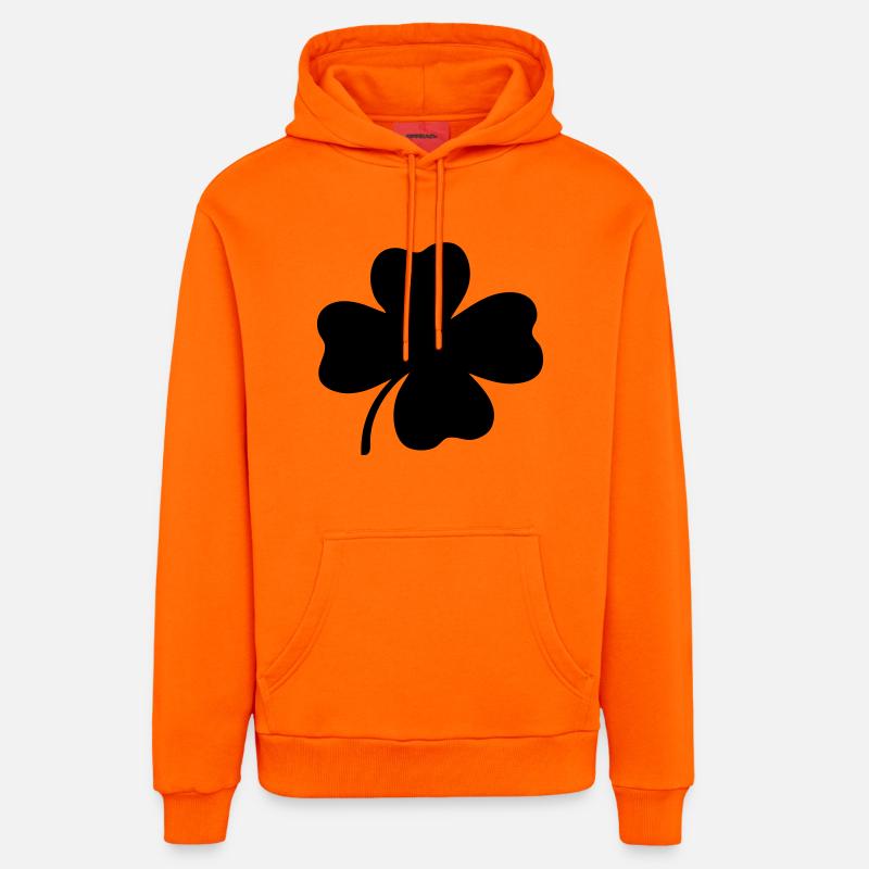 Trèfle à quatre feuilles - Sweat à capuche bio décontracté fabriqué en UE - SUNSET ORANGE