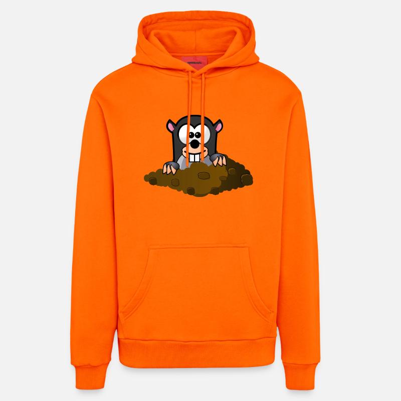 style comique Mole - Sweat à capuche bio décontracté fabriqué en UE - SUNSET ORANGE