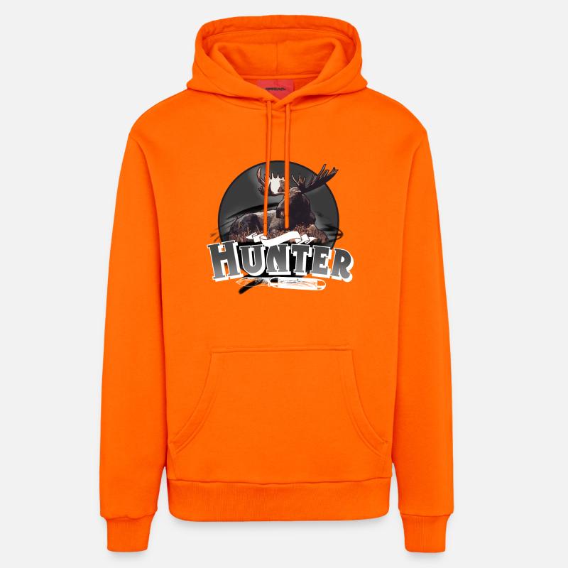 Chasseur chasseur chasse - Sweat à capuche bio décontracté fabriqué en UE - SUNSET ORANGE