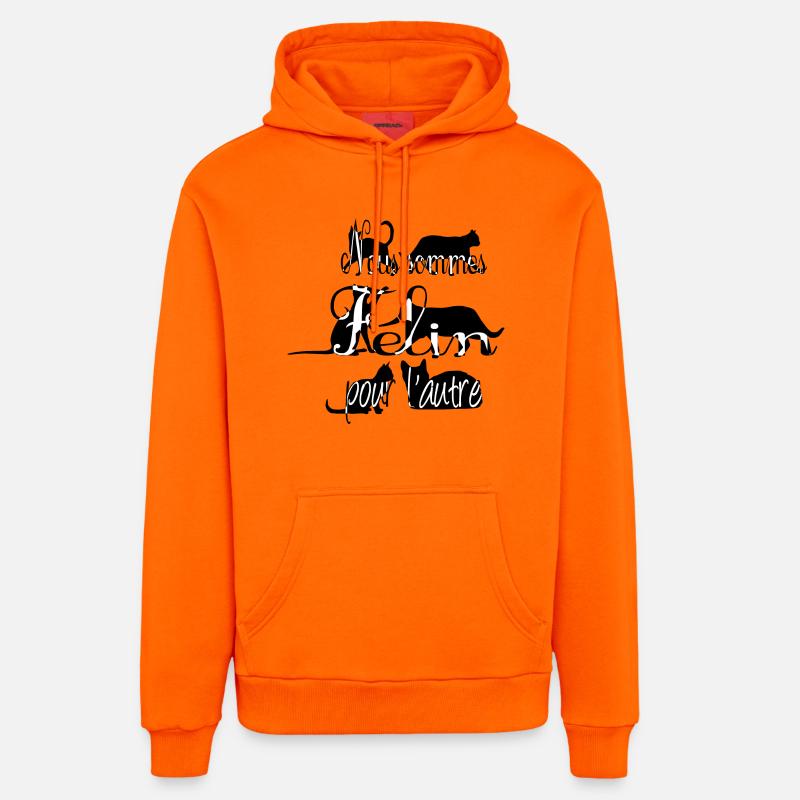 Chat - Sweat à capuche bio décontracté fabriqué en UE - SUNSET ORANGE