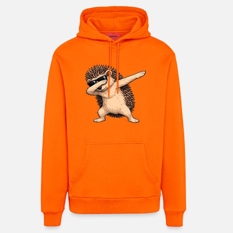 Éponge du hérisson - Sweat à capuche bio décontracté fabriqué en UE - SUNSET ORANGE