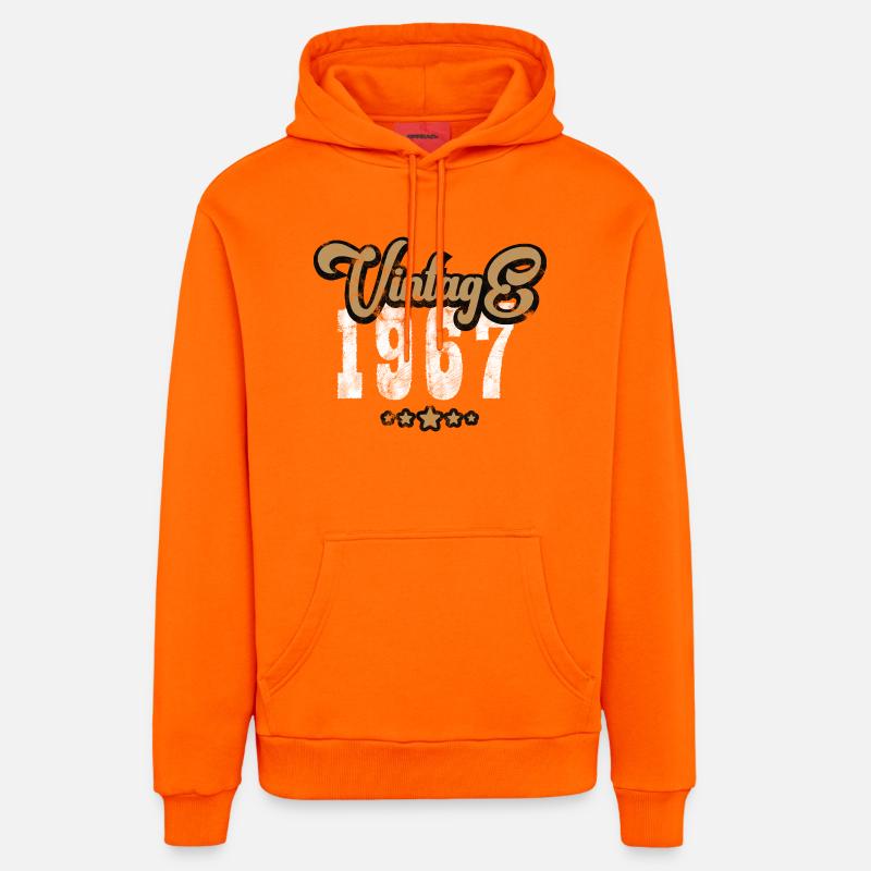 Millésime 1967 - Sweat à capuche bio décontracté fabriqué en UE - SUNSET ORANGE