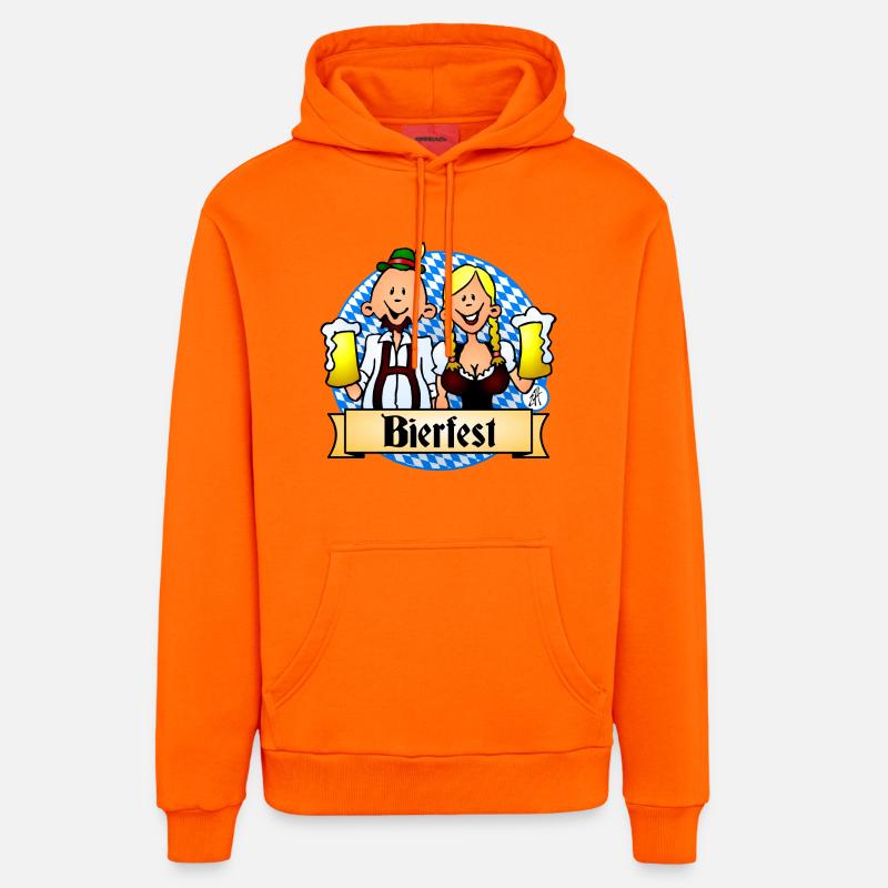 Conception de célébration du Bierfest - Sweat à capuche bio décontracté fabriqué en UE - SUNSET ORANGE