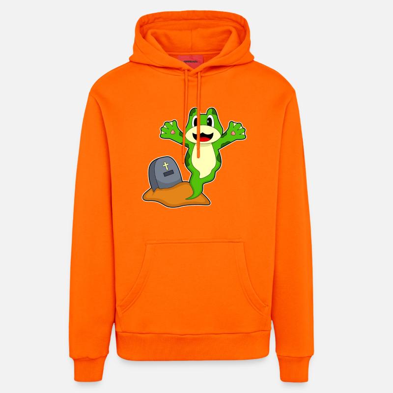 Tombe d’Halloween de grenouille - Sweat à capuche bio décontracté fabriqué en UE - SUNSET ORANGE