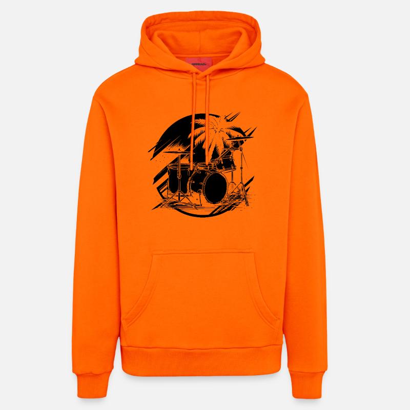 Dessin de piège - Sweat à capuche bio décontracté fabriqué en UE - SUNSET ORANGE