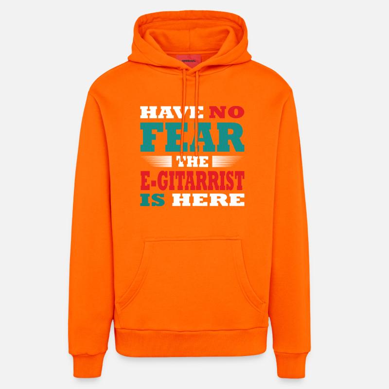 N’ayez crainte, l’E-Gitarrist est là Tenue - Sweat à capuche bio décontracté fabriqué en UE - SUNSET ORANGE