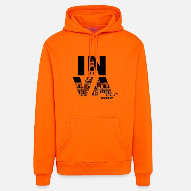 HOCKEY INVALIDES 2026 - Sweat à capuche bio décontracté fabriqué en UE - SUNSET ORANGE