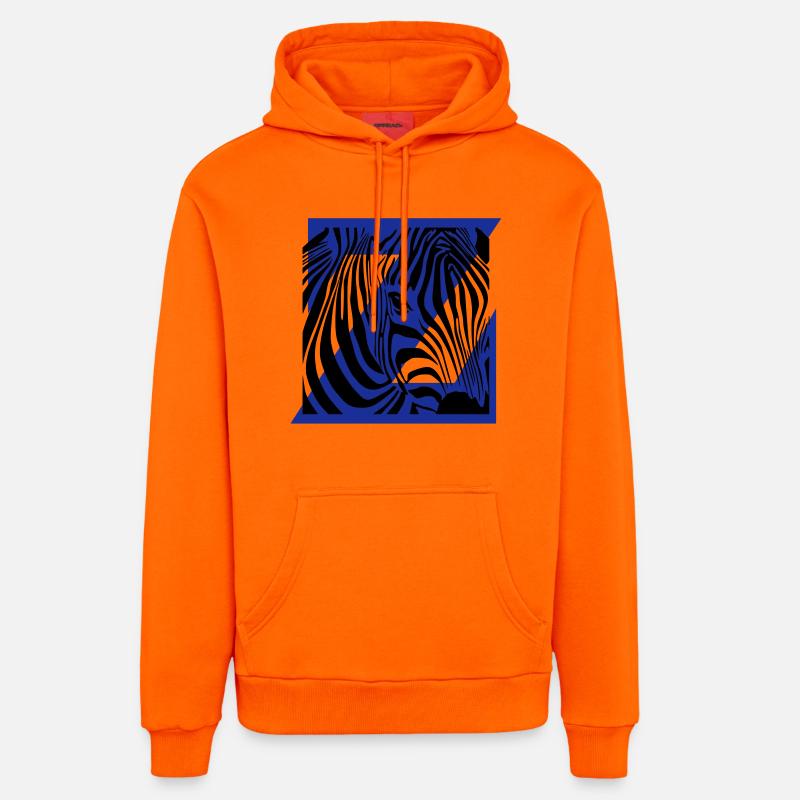 Zebra Mix - Sweat à capuche bio décontracté fabriqué en UE - SUNSET ORANGE