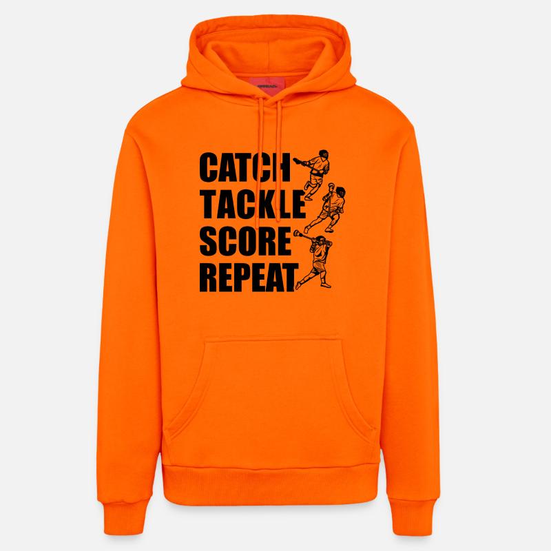 Attraper, plaquer, pointer, répéter - Sweat à capuche bio décontracté fabriqué en UE - SUNSET ORANGE