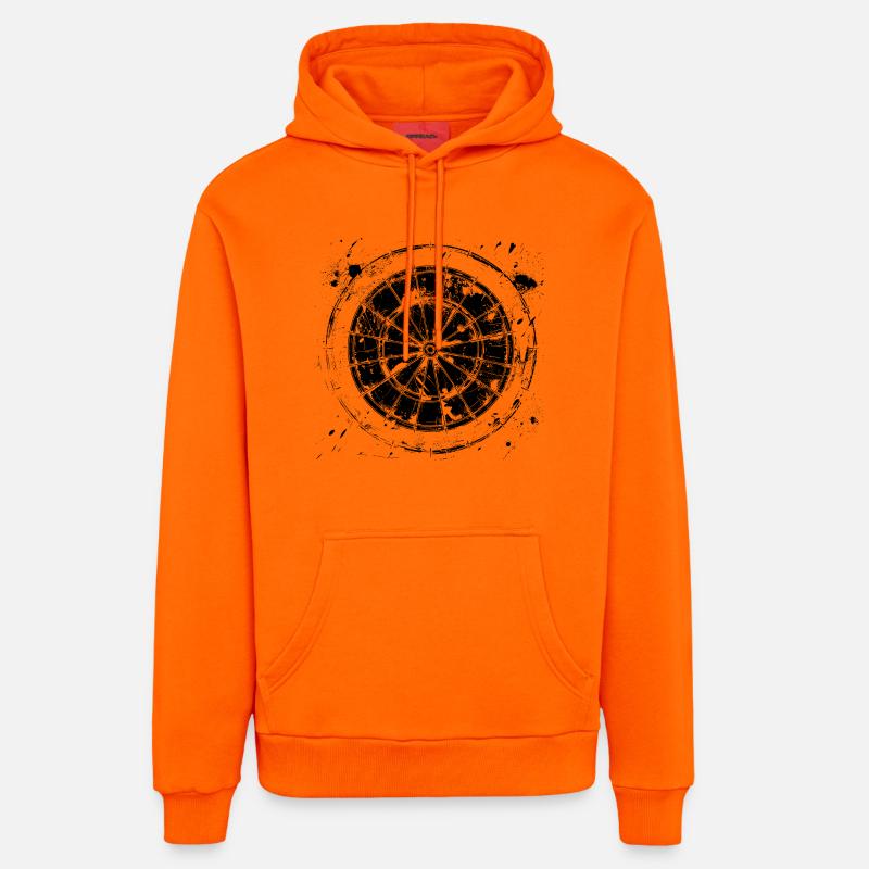 Dessin de jeu de fléchettes - Sweat à capuche bio décontracté fabriqué en UE - SUNSET ORANGE