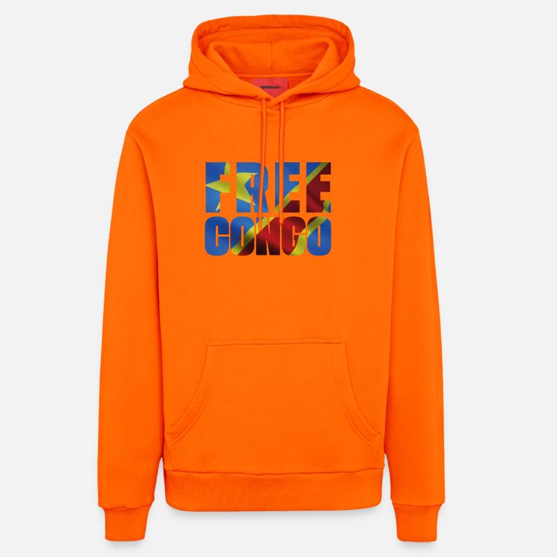 FREE CONGO - Sweat à capuche bio décontracté fabriqué en UE - SUNSET ORANGE