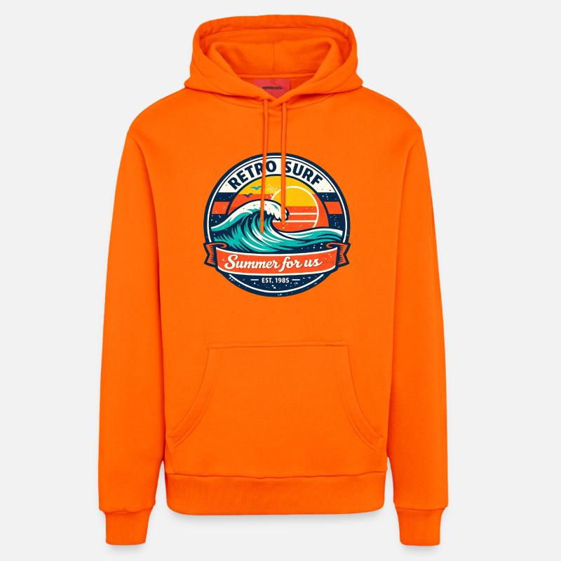 L’été pour nous - Sweat à capuche bio décontracté fabriqué en UE - SUNSET ORANGE