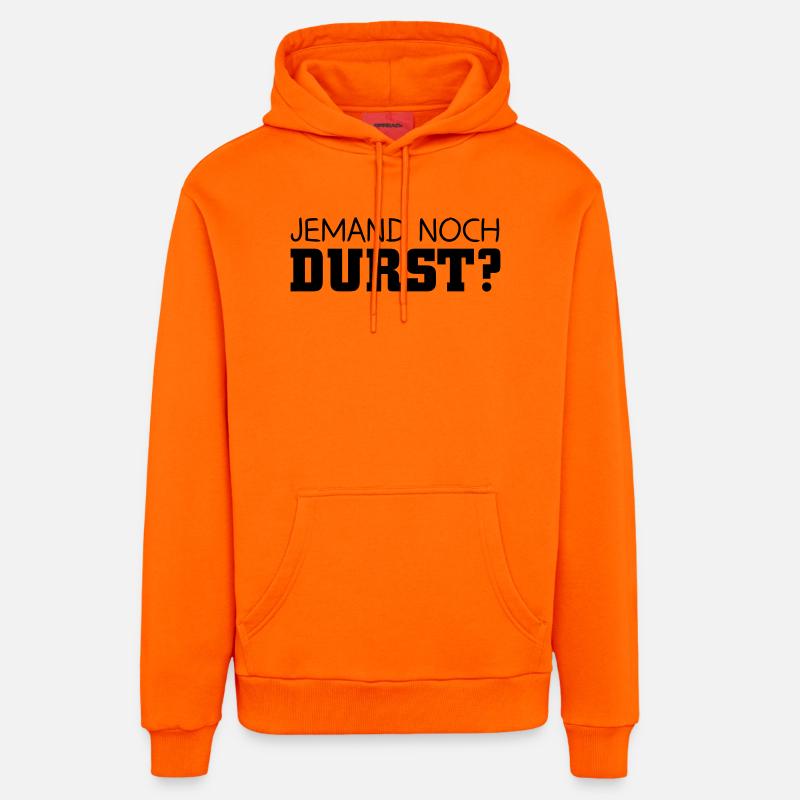 Jemand noch Durst - Organic Relaxed Hoodie Made in EU - SUNSET ORANGE