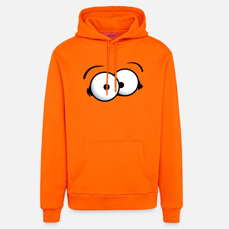 Design de Yeux Abstraits en 3D - Sweat à capuche bio décontracté fabriqué en UE - SUNSET ORANGE