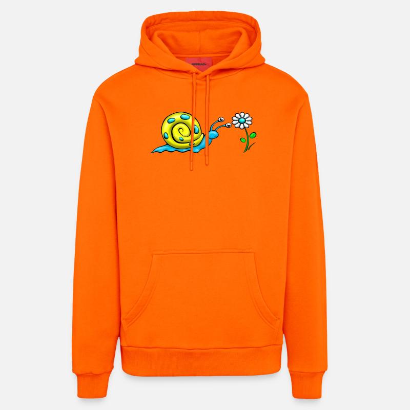 Vis avec fleur - Sweat à capuche bio décontracté fabriqué en UE - SUNSET ORANGE