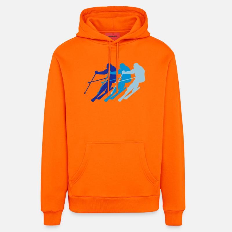 Ski - Sweat à capuche bio décontracté fabriqué en UE - SUNSET ORANGE
