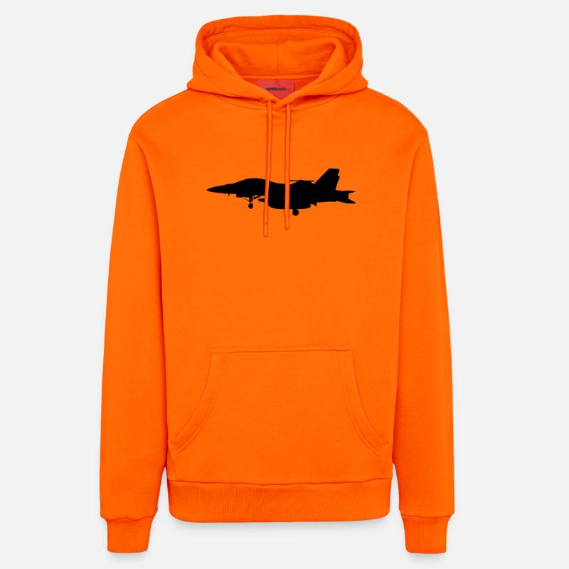 Avion de Chasse - Sweat à capuche bio décontracté fabriqué en UE - SUNSET ORANGE