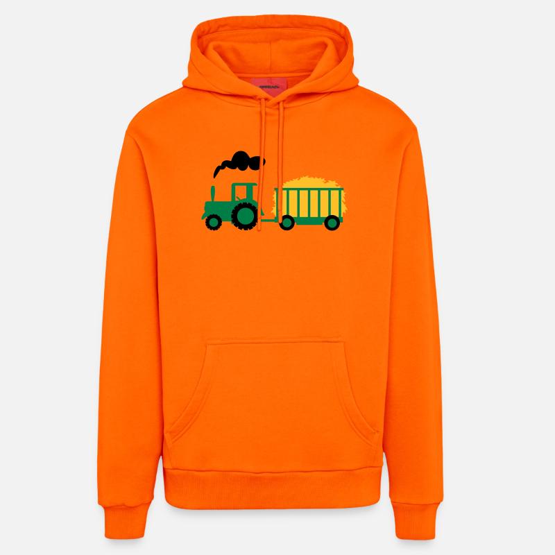 traktor kind geschenk - Organic Relaxed Hoodie Made in EU - SUNSET ORANGE