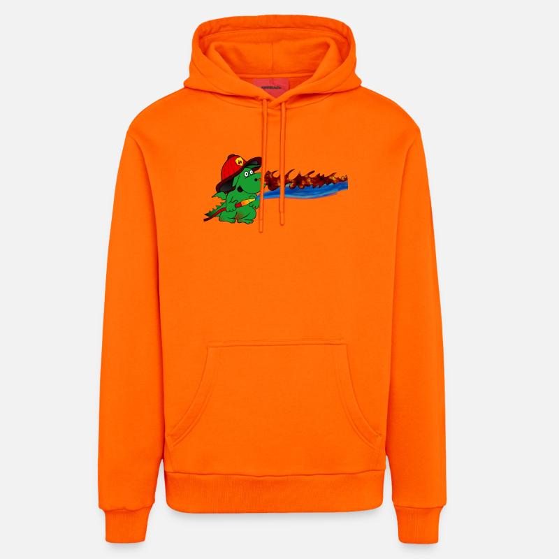 Don du Héros Pompier Dragon de Feu - Sweat à capuche bio décontracté fabriqué en UE - SUNSET ORANGE