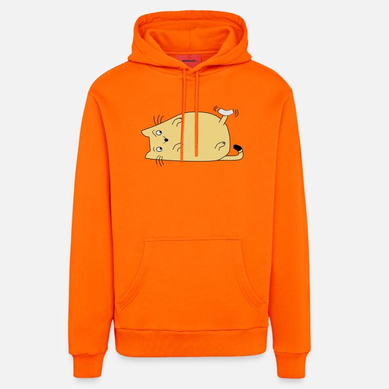 Chat avec du ruban adhésif - Sweat à capuche bio décontracté fabriqué en UE - SUNSET ORANGE