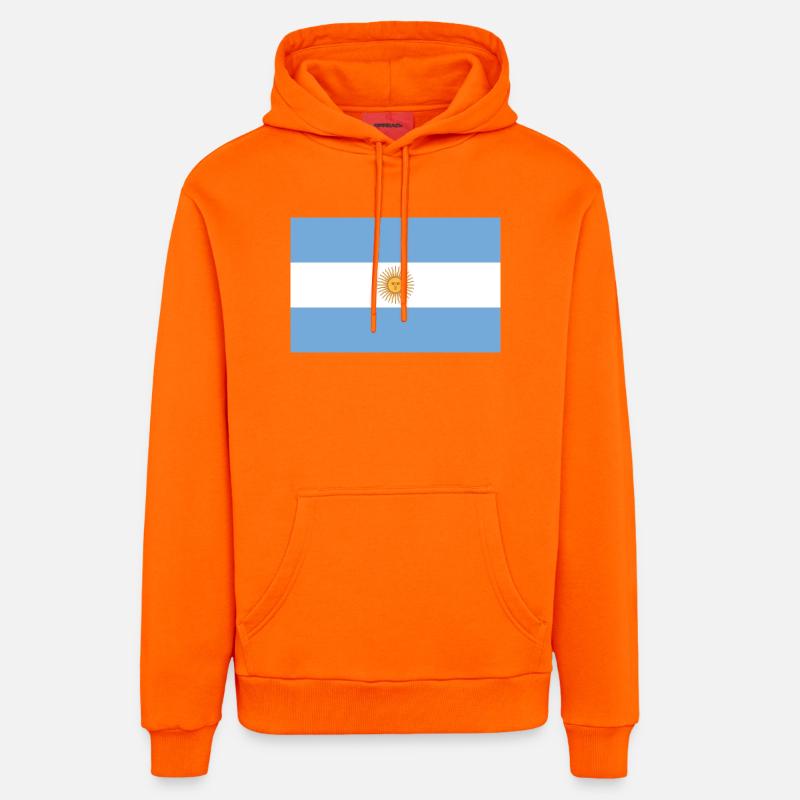 drapeau argentin - Sweat à capuche bio décontracté fabriqué en UE - SUNSET ORANGE