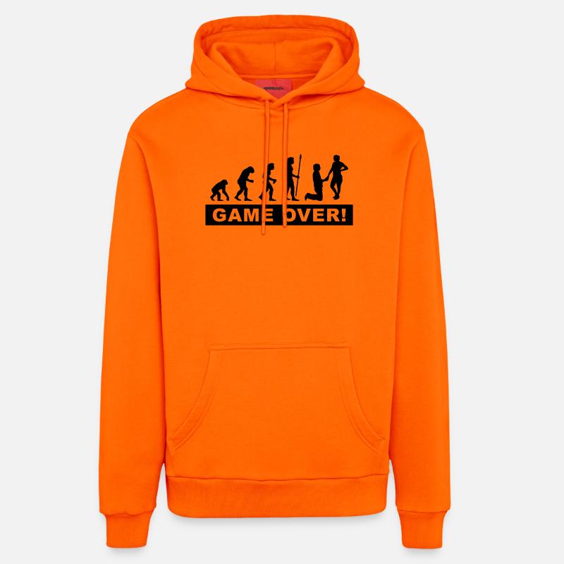 evolution_wedding - Sweat à capuche bio décontracté fabriqué en UE - SUNSET ORANGE