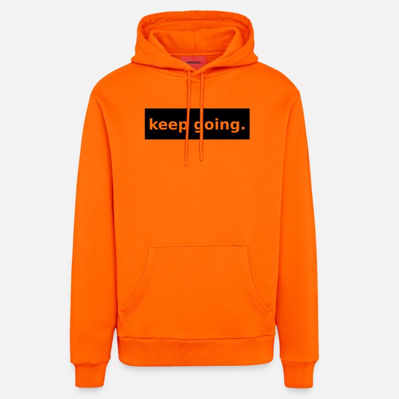 continuez - Sweat à capuche bio décontracté fabriqué en UE - SUNSET ORANGE