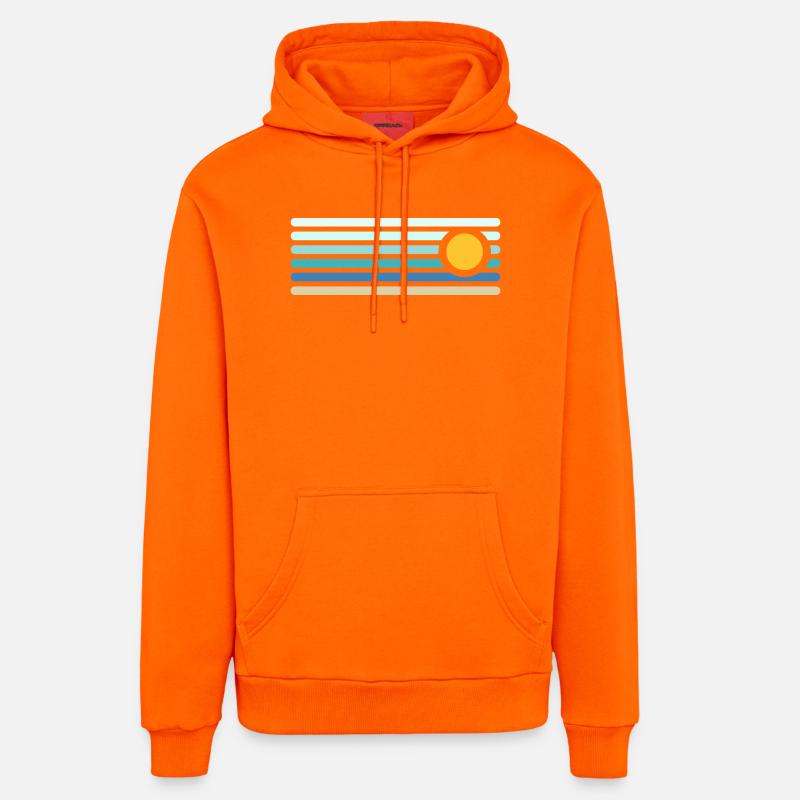 Plage - Sweat à capuche bio décontracté fabriqué en UE - SUNSET ORANGE