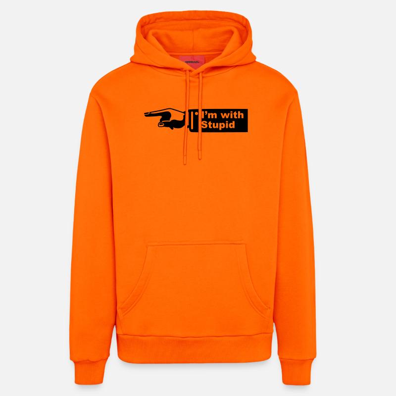im with stupid - Sweat à capuche bio décontracté fabriqué en UE - SUNSET ORANGE