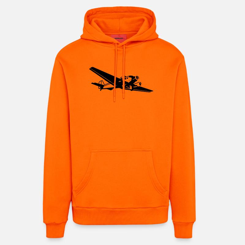 ju_52_1 - Sweat à capuche bio décontracté fabriqué en UE - SUNSET ORANGE