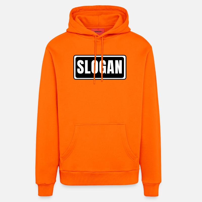Slogan - Sweat à capuche bio décontracté fabriqué en UE - SUNSET ORANGE