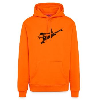 fighter_vektor 2farbig - Sweat à capuche bio décontracté fabriqué en UE - SUNSET ORANGE - Devant
