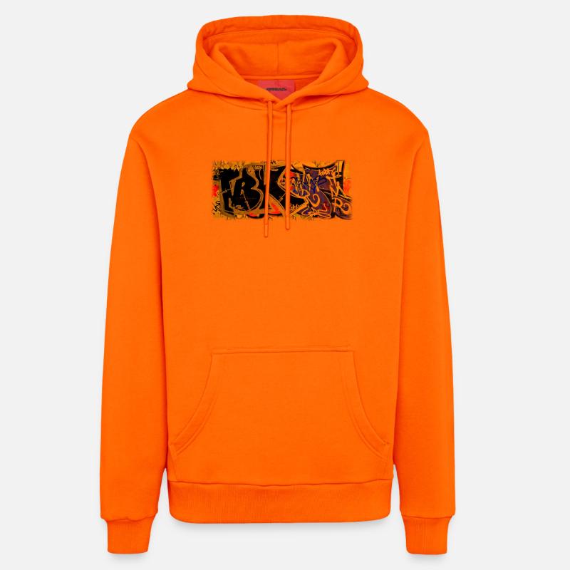 Graffiti - Sweat à capuche bio décontracté fabriqué en UE - SUNSET ORANGE