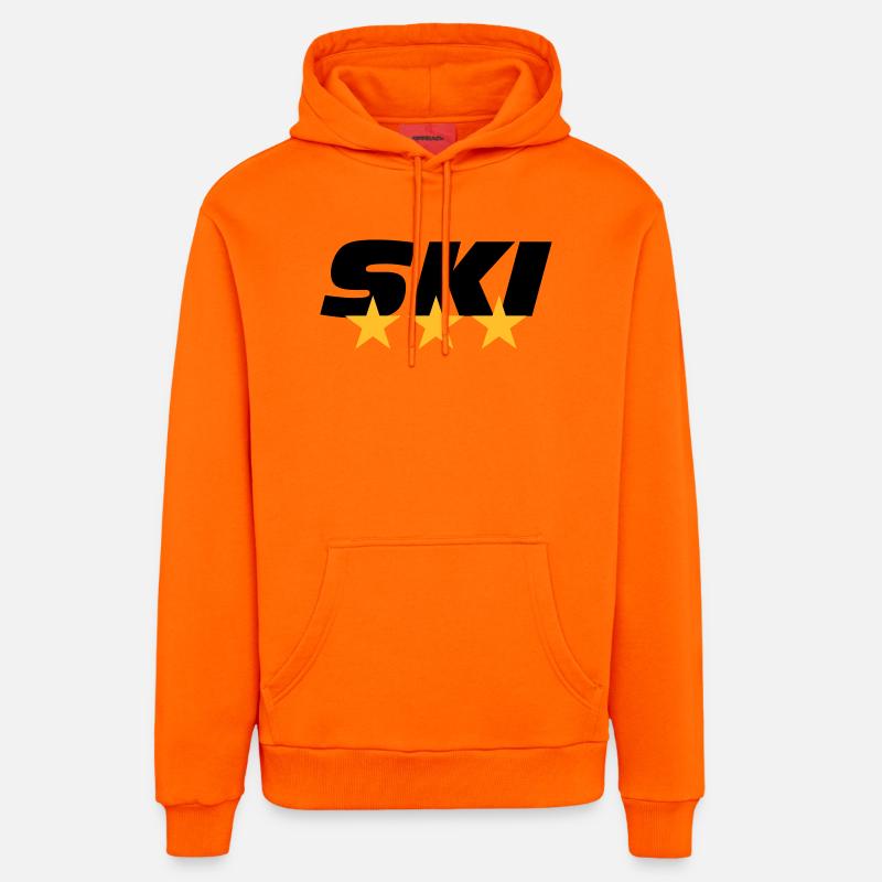 ski - Sweat à capuche bio décontracté fabriqué en UE - SUNSET ORANGE