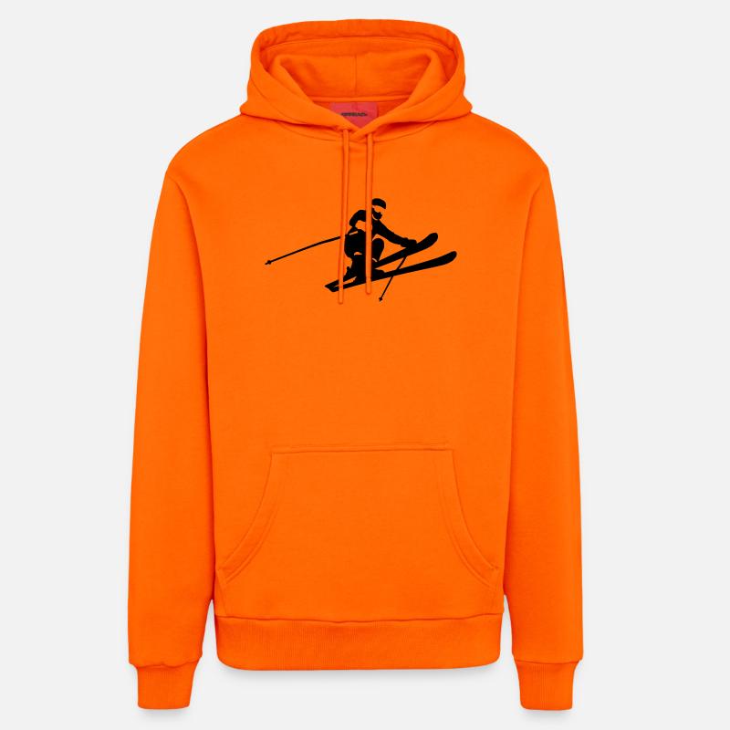 saut à ski - Sweat à capuche bio décontracté fabriqué en UE - SUNSET ORANGE